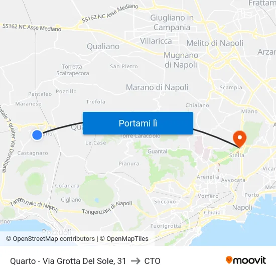 Quarto - Via Grotta Del Sole, 31 to CTO map