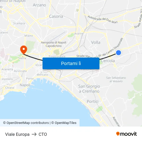 Viale Europa to CTO map