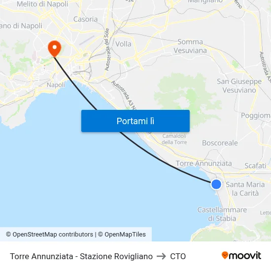 Torre Annunziata - Stazione Rovigliano to CTO map