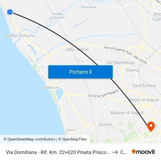 Via Domitiana - Rif. Km. 22+620 Pineta Prisconte to CTO map