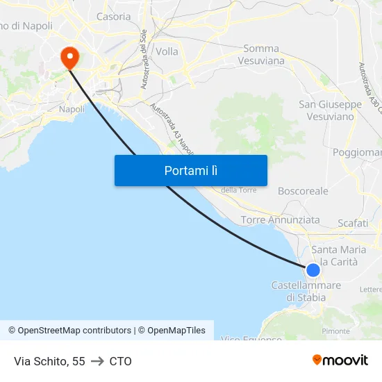 Via Schito, 55 to CTO map