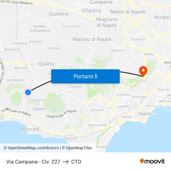 Via Campana - Civ. 227 to CTO map