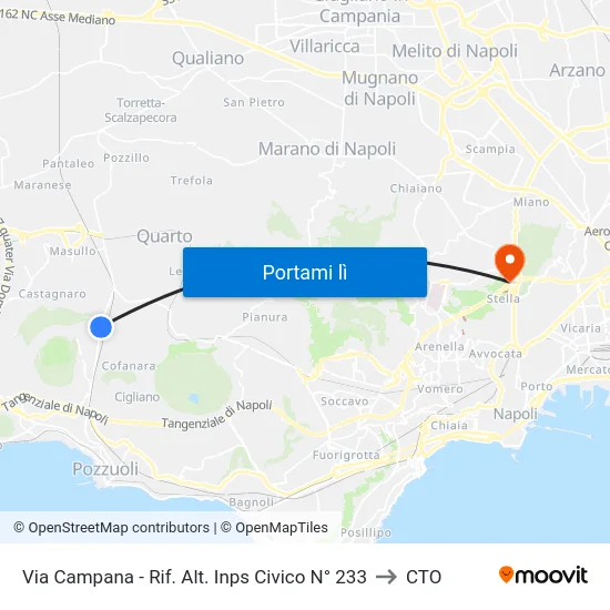 Via Campana - Rif. Alt. Inps Civico N° 233 to CTO map