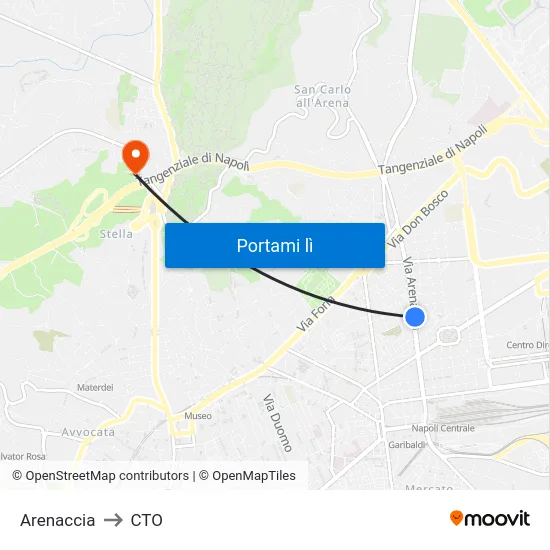 Arenaccia to CTO map