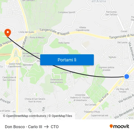 Don Bosco - Carlo III to CTO map