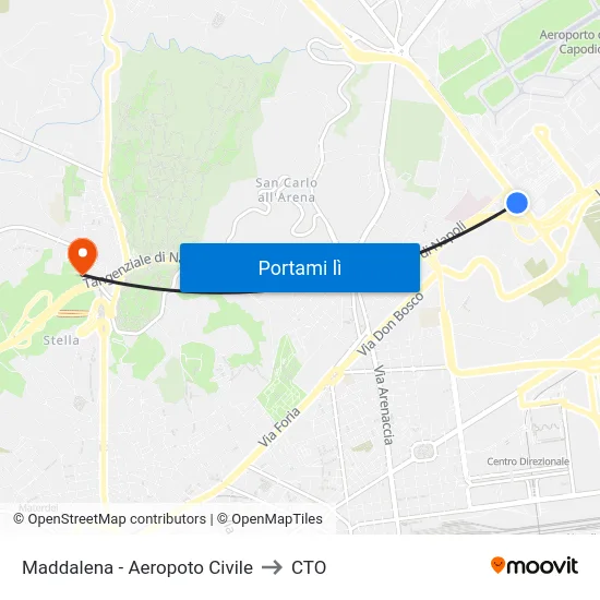 Maddalena - Aeropoto Civile to CTO map