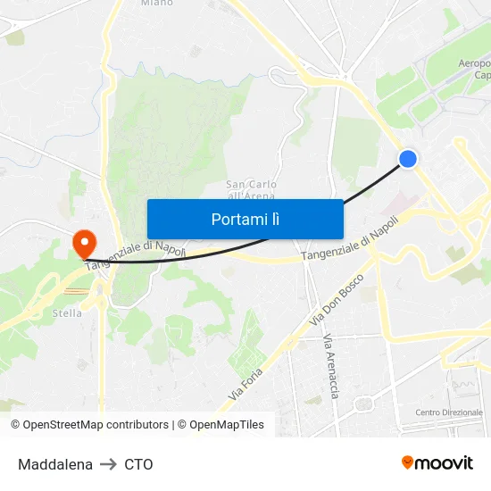 Maddalena to CTO map