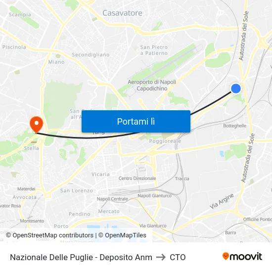 Nazionale Delle Puglie - Deposito Anm to CTO map