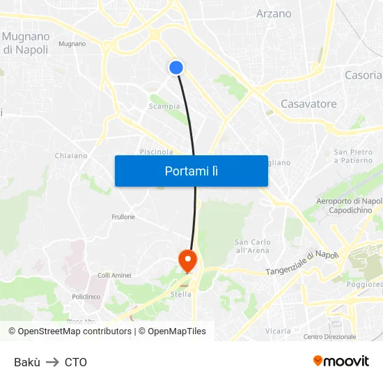 Bakù to CTO map