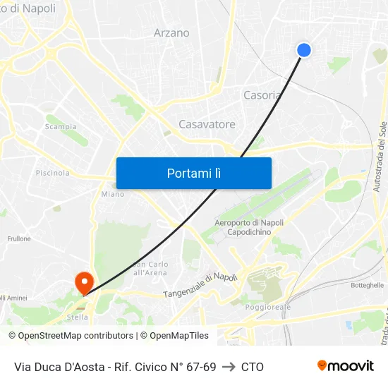 Via Duca D'Aosta - Rif. Civico N° 67-69 to CTO map