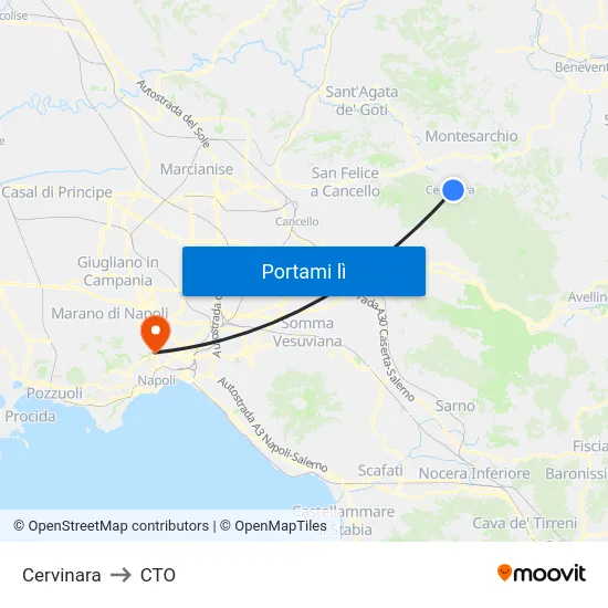 Cervinara to CTO map