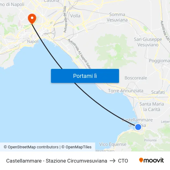 Castellammare - Stazione Circumvesuviana to CTO map