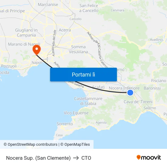 Nocera Sup. (San Clemente) to CTO map