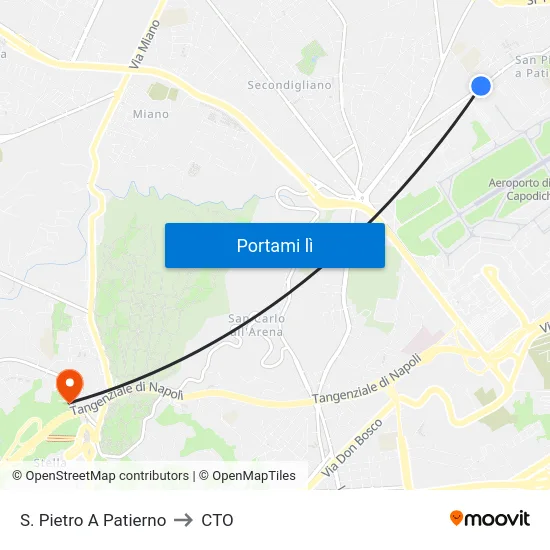 S. Pietro A Patierno to CTO map