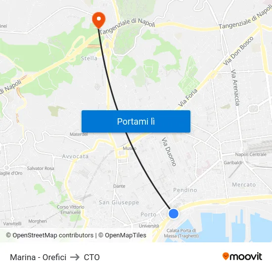 Marina - Orefici to CTO map