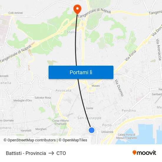 Battisti - Provincia to CTO map