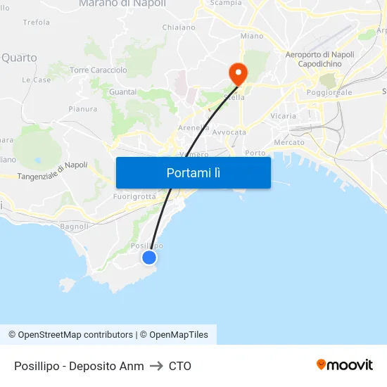 Posillipo - Deposito Anm to CTO map
