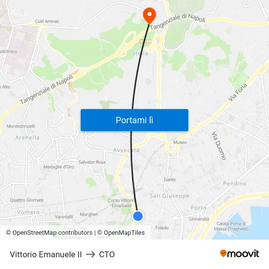 Vittorio Emanuele II to CTO map