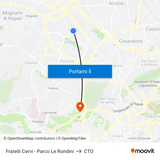 Fratelli Cervi - Parco Le Rondini to CTO map