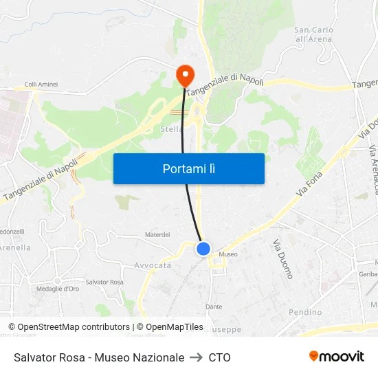 Salvator Rosa - Museo Nazionale to CTO map