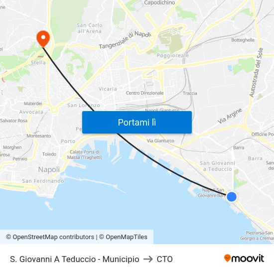 S. Giovanni A Teduccio - Municipio to CTO map