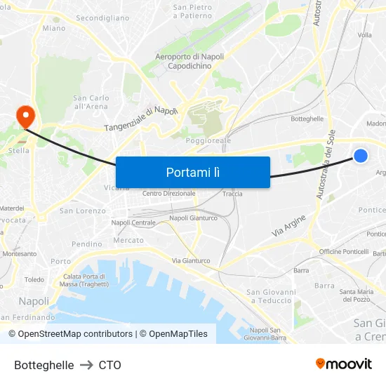 Botteghelle to CTO map
