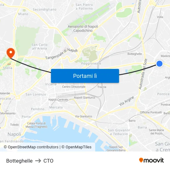 Botteghelle to CTO map