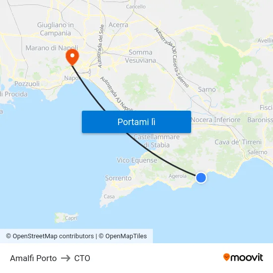 Amalfi Porto to CTO map