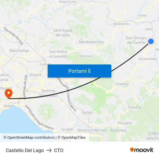 Castello Del Lago to CTO map