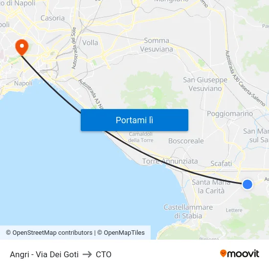 Angri - Via Dei Goti to CTO map