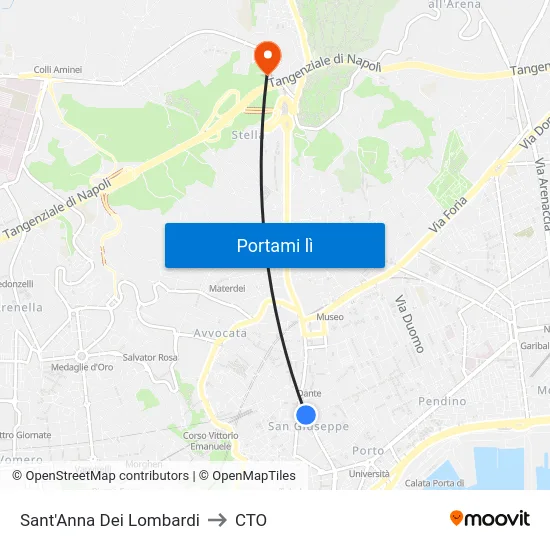 Sant'Anna Dei Lombardi to CTO map