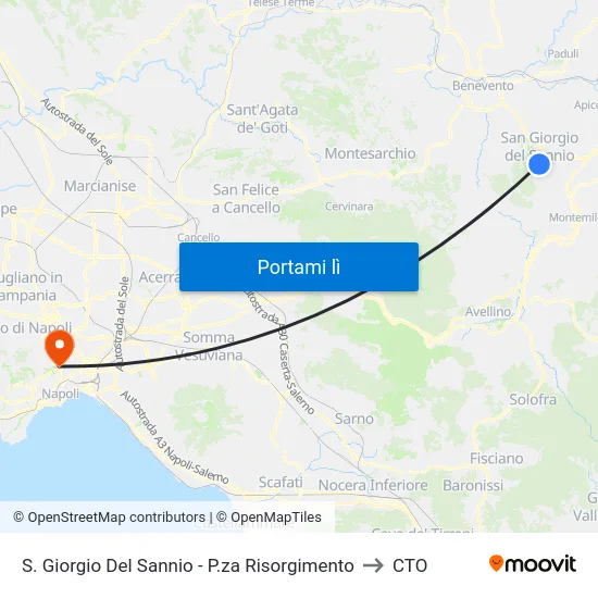 S. Giorgio Del Sannio - P.za Risorgimento to CTO map