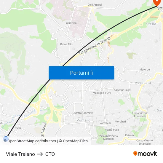 Viale Traiano to CTO map