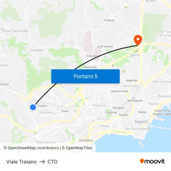 Viale Traiano to CTO map