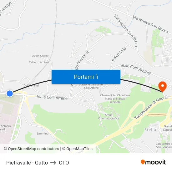 Pietravalle - Gatto to CTO map