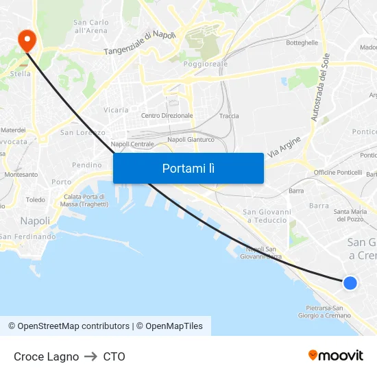Croce Lagno to CTO map