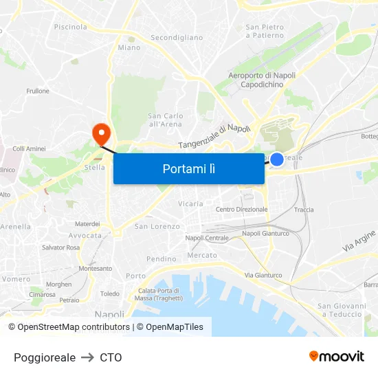 Poggioreale to CTO map