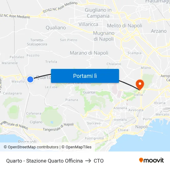 Quarto - Stazione Quarto Officina to CTO map
