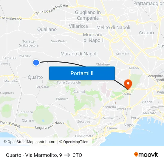 Quarto - Via Marmolito, 9 to CTO map