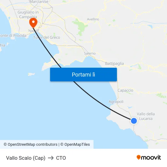 Vallo Scalo (Cap) to CTO map