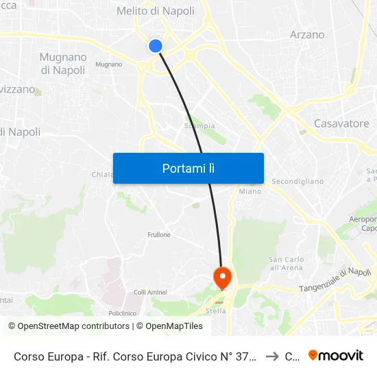 Corso Europa - Rif. Corso Europa Civico N° 374 Parco G. B. to CTO map