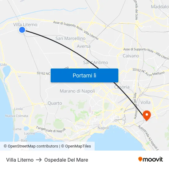 Villa Literno to Ospedale Del Mare map