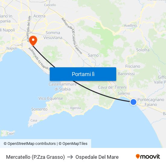 Mercatello (P.Zza Grasso) to Ospedale Del Mare map