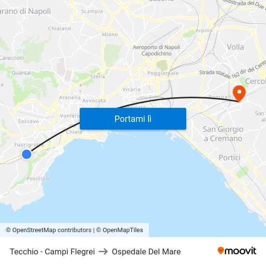Tecchio - Campi Flegrei to Ospedale Del Mare map