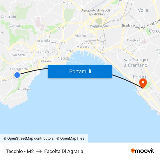 Tecchio - M2 to Facoltà Di Agraria map