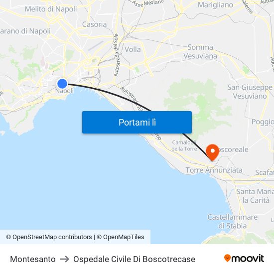 Montesanto to Ospedale Civile Di Boscotrecase map