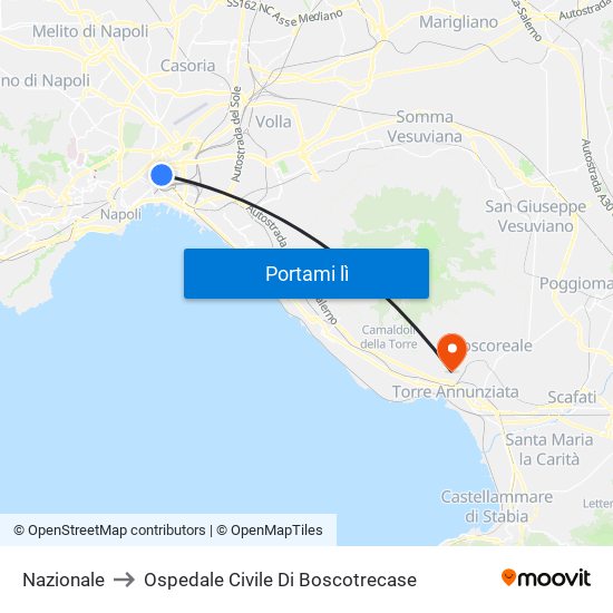 Nazionale to Ospedale Civile Di Boscotrecase map