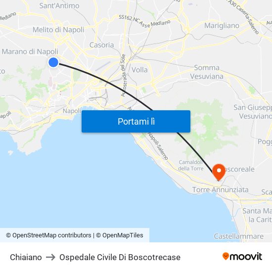 Chiaiano to Ospedale Civile Di Boscotrecase map