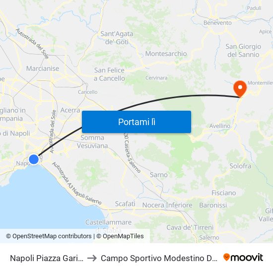 Napoli Piazza Garibaldi to Campo Sportivo Modestino De Cicco map