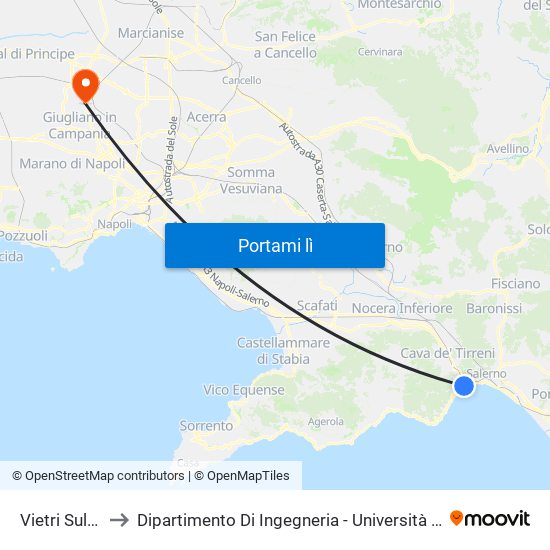 Vietri Sul Mare-Amalfi to Dipartimento Di Ingegneria - Università Degli Studi Della Campania Luigi Vanvitelli map